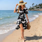 🎁2026 New Arrivals 54% OFF💥Women’s Ruffle Sleeve Sundress – Flattering V-Neck, Wrap Waist & Stretchy Smocked Back ✨
