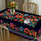 📢📢 50% OFF !! ⏰ Mexican Floral Tablecloth with Scalloped Edge – Vibrant Print, Soft Drape & Perfect for Dining Tables, Garden Parties & Everyday Meals 🌺✨