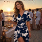 🎁2026 New Arrivals 54% OFF💥Women’s Ruffle Sleeve Sundress – Flattering V-Neck, Wrap Waist & Stretchy Smocked Back ✨
