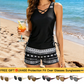 🔥Summer Sale 55% OFF🎁Women's Printed Tankini Swimsuit – 2-Piece Tummy Control Set 🌸