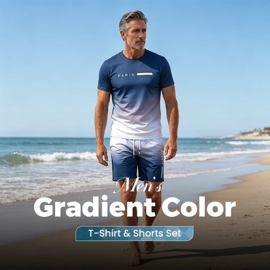 🌈👕 PROMO FLASH 50% ! Ensemble 2 Pièces Homme Dégradé – T-shirt & Short Respirant, Coupe Détendue, Style Sportif & Urbain Moderne 🩳