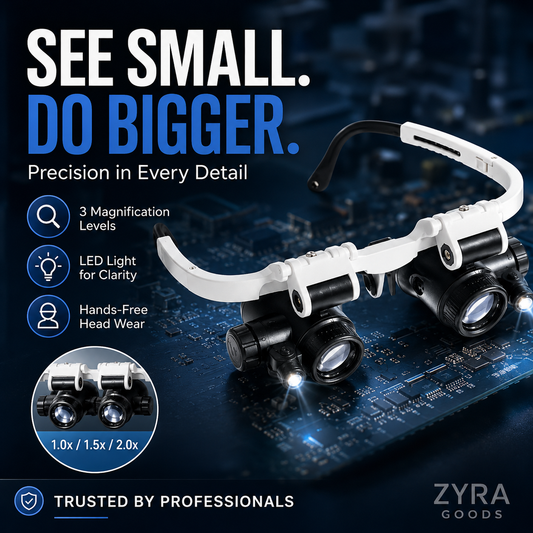 ⏳🔥LIMITED-TIME 50% OFF! ⏰LED Glasses Magnifier – 3 interchangeable lenses: 8x, 15x & 23x magnification. Built‑in LED light for clear viewing – perfect for electronics, jewellery & watch repair! 💡🔧