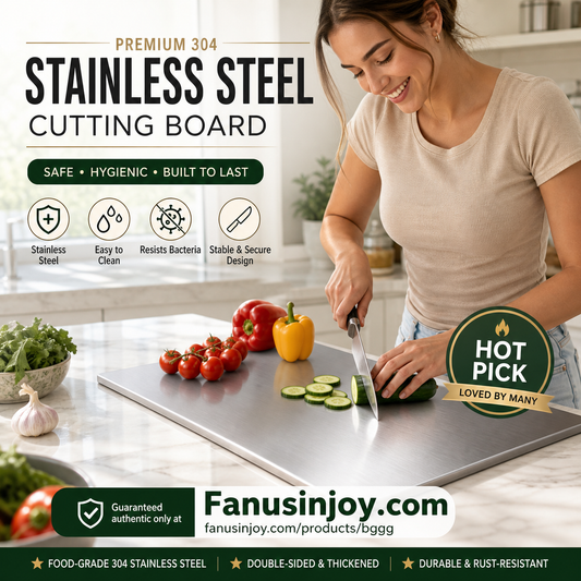 ⏳🔥LIMITED-TIME 50% OFF! ⏰Must‑Have Cooking Tool！🥩🥦Safer, Cleaner & More Convenient!💥304 Stainless Steel Cutting Board