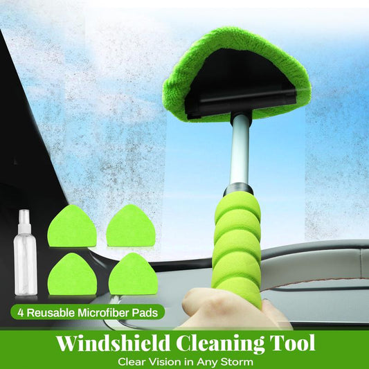 ⏳🔥LIMITED-TIME 50% OFF! ⏰🧹Extendable windshield cleaner, 180° rotating head, no streaks🚗