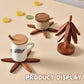 🎅Xmas Sales - 50% OFF🎄✨Natural Tree Trivet Set - 4 Wooden Trivets & 1 Stand Like a Christmas Tree