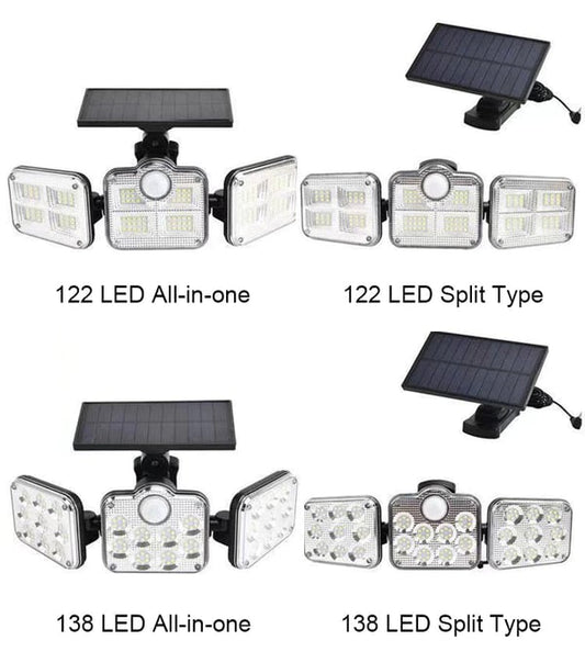 🎁Hot Sale 56% OFF🔥Solar Outdoor Lights 138LED Security Lights, 3 Heads Dimmable SpotLights with 3 Modes, IP65 Waterproof