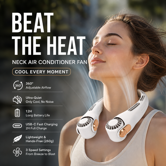 🌀 LIMITED-TIME 60% OFF! 💥 360° Rotating Neck Fan – Ultra Quiet, 3 Speeds, Hands-Free, Long Battery ✨