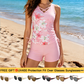 🔥Summer Sale 55% OFF🎁Women's Printed Tankini Swimsuit – 2-Piece Tummy Control Set 🌸