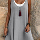 ⏳Limited time – 50% OFF⏰💃Women's Casual Loose Sleeveless Fake Two Piece Tank Dress