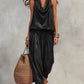 📢📢56% OFF !! ⏰ Sleeveless Cowl Neck Jumpsuit – Halter, Wide-Leg, Elegant 🍷