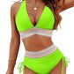 ⏰2026 Summer Hot Sale 60% OFF⏳High Waisted Tummy Control Color Block Bikini Set 🕶️