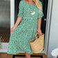 🏖️Summer Hot Sale ￡17.99!!💃Round Neck Polka Dot Print Midi Dress