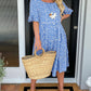 🏖️Summer Hot Sale ￡17.99!!💃Round Neck Polka Dot Print Midi Dress