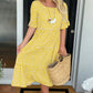 🏖️Summer Hot Sale ￡17.99!!💃Round Neck Polka Dot Print Midi Dress