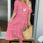 🏖️Summer Hot Sale ￡17.99!!💃Round Neck Polka Dot Print Midi Dress