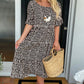 🏖️Summer Hot Sale ￡17.99!!💃Round Neck Polka Dot Print Midi Dress