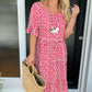 🏖️Summer Hot Sale ￡17.99!!💃Round Neck Polka Dot Print Midi Dress