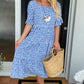 🏖️Summer Hot Sale ￡17.99!!💃Round Neck Polka Dot Print Midi Dress