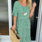 🏖️Summer Hot Sale ￡17.99!!💃Round Neck Polka Dot Print Midi Dress