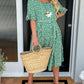 🏖️Summer Hot Sale ￡17.99!!💃Round Neck Polka Dot Print Midi Dress