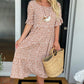 🏖️Summer Hot Sale ￡17.99!!💃Round Neck Polka Dot Print Midi Dress