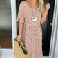 🏖️Summer Hot Sale ￡17.99!!💃Round Neck Polka Dot Print Midi Dress