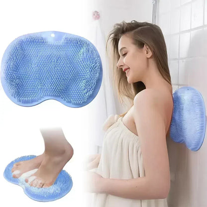 ⏳🔥LIMITED-TIME 50% OFF! ⏰Shower Foot & Back Scrubber with Massage Pad, dual-sided non-slip, deep clean for your shower 🚿🧽