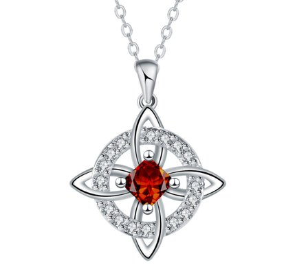 🔮Mystical Birthstone Witches Knot Necklace – Natural Crystal💞Protect Your Loved Ones