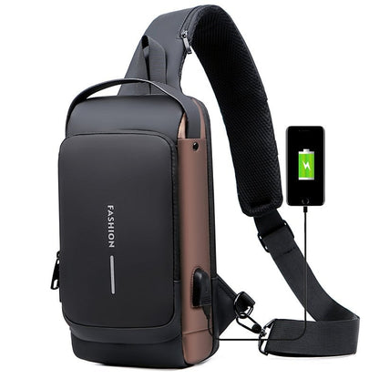 ⏳Time-Limited Special⏰Anti-Theft Unisex Crossbody Sling Bag – Hard Shell, Waterproof, USB Charging, RFID Blocking 🔒