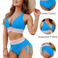 ⏰2026 Summer Hot Sale 60% OFF⏳High Waisted Tummy Control Color Block Bikini Set 🕶️