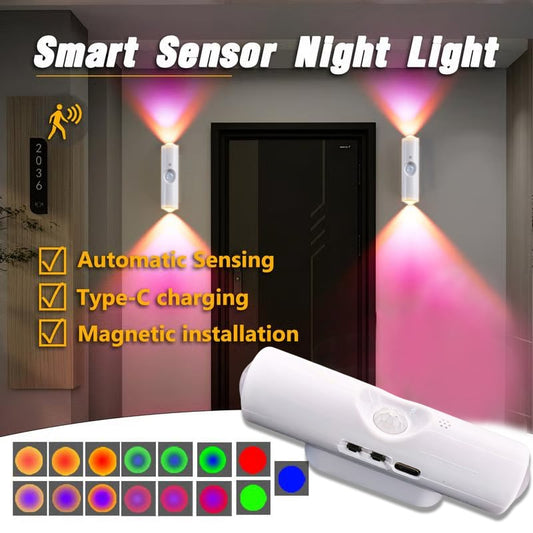 ⏳🔥LIMITED-TIME 50% OFF! ⏰💡Rechargeable Magnetic Motion Sensor Night Light — RGB & Easy Install 🧲