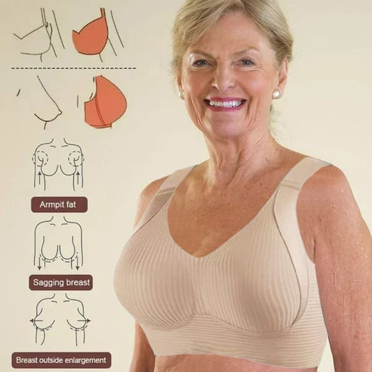 🎁2026 New Arrivals 50% OFF💥Women's Ribbed Push Up Adjustable Wireless Bra🌸Get a better deal when you buy the full set🎁