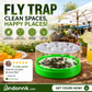 Reusable fly trap—no electricity, no poison!  Safe to use in the kitchen and around children and pets.