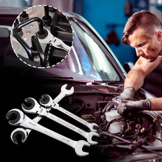 ⏳🔥LIMITED-TIME 50% OFF! ⏰Open Tubing Ratchet Wrench – Fast Work in Tight Spaces 🔧