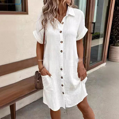 ⏳Limited time – 55% OFF⏰✨Women’s Summer Midi Dress – Breezy, Flattering & Effortlessly Chic! Lightweight Button-Down with Pockets 🇬🇧☀️