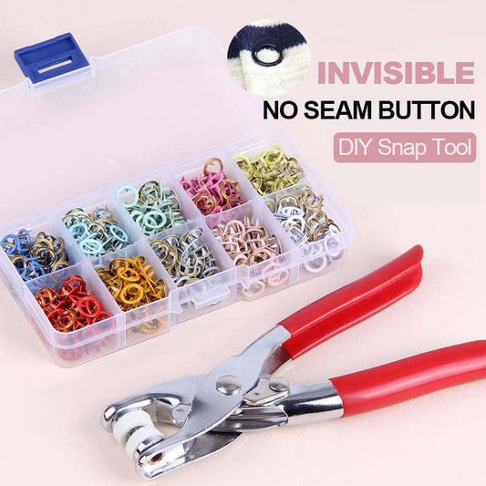 ♻️ 2026 Eco Pick |🔨 Snap Fastener Pliers Kit – No Hammer Needed, 5‑Claw Design Anti‑Fall, Eco‑Friendly Copper – Perfect for DIY Baby Clothes, Curtains, Hats (9.5mm, 100/200 Sets)🌈【Flash –50%】