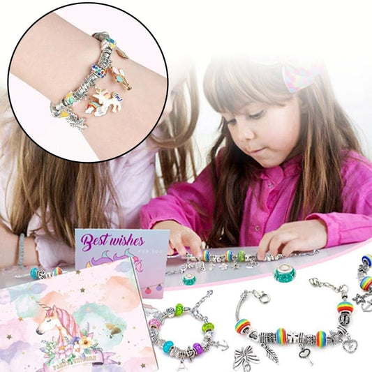 ⏳🔥LIMITED-TIME 50% OFF! ⏰🎁 Charm Bracelet Making Kit - Includes Beads & Tools, Creative Fun for Kids/Adults, Perfect Gift Idea 👧💫