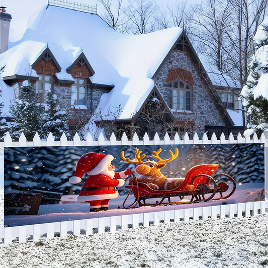 ⏳🔥LIMITED-TIME 50% OFF! ⏰🎅 Outdoor Christmas Hanging Banner – Fade‑Resistant, Santa Design 🎄⭐