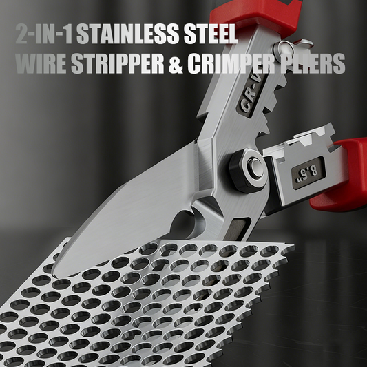 ⏳🔥LIMITED-TIME 50% OFF! ⏰2-in-1 Stainless Steel Wire Stripper & Crimper Pliers