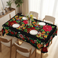 📢📢 50% OFF !! ⏰ Mexican Floral Tablecloth with Scalloped Edge – Vibrant Print, Soft Drape & Perfect for Dining Tables, Garden Parties & Everyday Meals 🌺✨