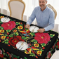 📢📢 50% OFF !! ⏰ Mexican Floral Tablecloth with Scalloped Edge – Vibrant Print, Soft Drape & Perfect for Dining Tables, Garden Parties & Everyday Meals 🌺✨