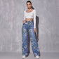 💐50% DE RÉDUCTION ! Jean Droit Fleuri – Facile à Porter au Quotidien 👗🌼【Prix Coup de Cœur】