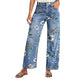 💐50% DE RÉDUCTION ! Jean Droit Fleuri – Facile à Porter au Quotidien 👗🌼【Prix Coup de Cœur】