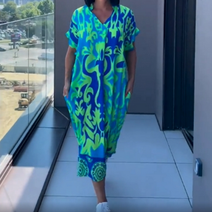 🌸 60% OFF NOW! 🌸Women's Casual Elegant Printed V-Neck Dress