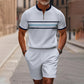 ⏳Limited time – 50% OFF⏰👕Summer Hot Sale 50% OFF⭐Men's Quarter-Zip Shirt & Shorts Set