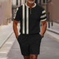 ⏳Limited time – 50% OFF⏰👕Summer Hot Sale 50% OFF⭐Men's Quarter-Zip Shirt & Shorts Set