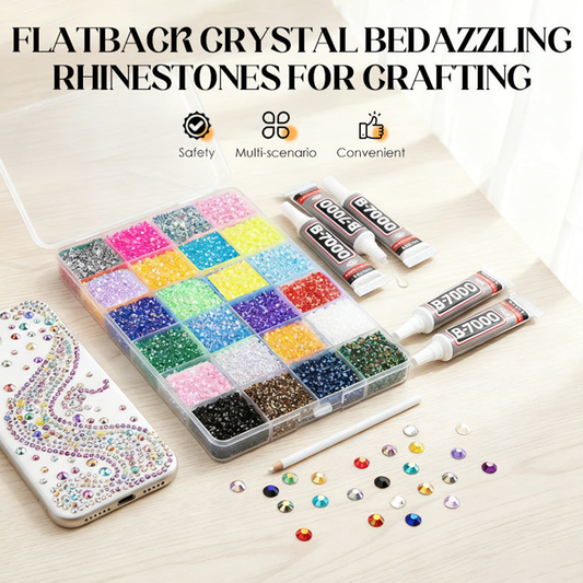 ⏳🔥LIMITED-TIME 50% OFF! ⏰✨ Flatback Crystal Rhinestones – Bedazzling set & easy to apply 💎✨