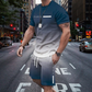 🌈👕 PROMO FLASH 50% ! Ensemble 2 Pièces Homme Dégradé – T-shirt & Short Respirant, Coupe Détendue, Style Sportif & Urbain Moderne 🩳