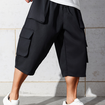 🩳 LIMITED-TIME 55% OFF! ✨ Men's Casual Cargo Capri Shorts – Large Pockets, Drawstring Waist, Relaxed Fit 🌿