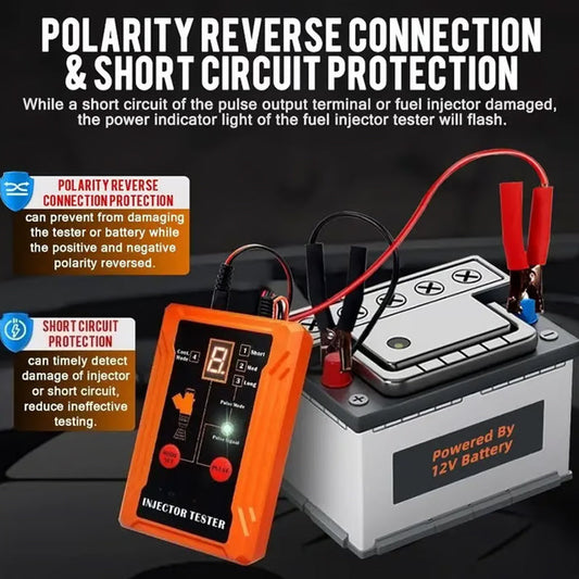🔧 LIMITED-TIME 60% OFF! 💥 Professional 4-Mode Fuel Injector Tester & Cleaner – Pulse Modes, 12V Power, LED Display ✨